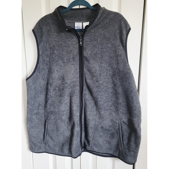 Just My Size Women's Fleece Vest Sleeveless Full Zip Gray Plus Size 22/24 - Picture 1 of 6